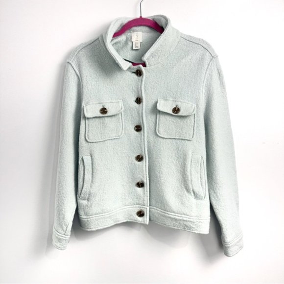 Joie Wool Blend Cropped Shacket Sz Large - Picture 3 of 6